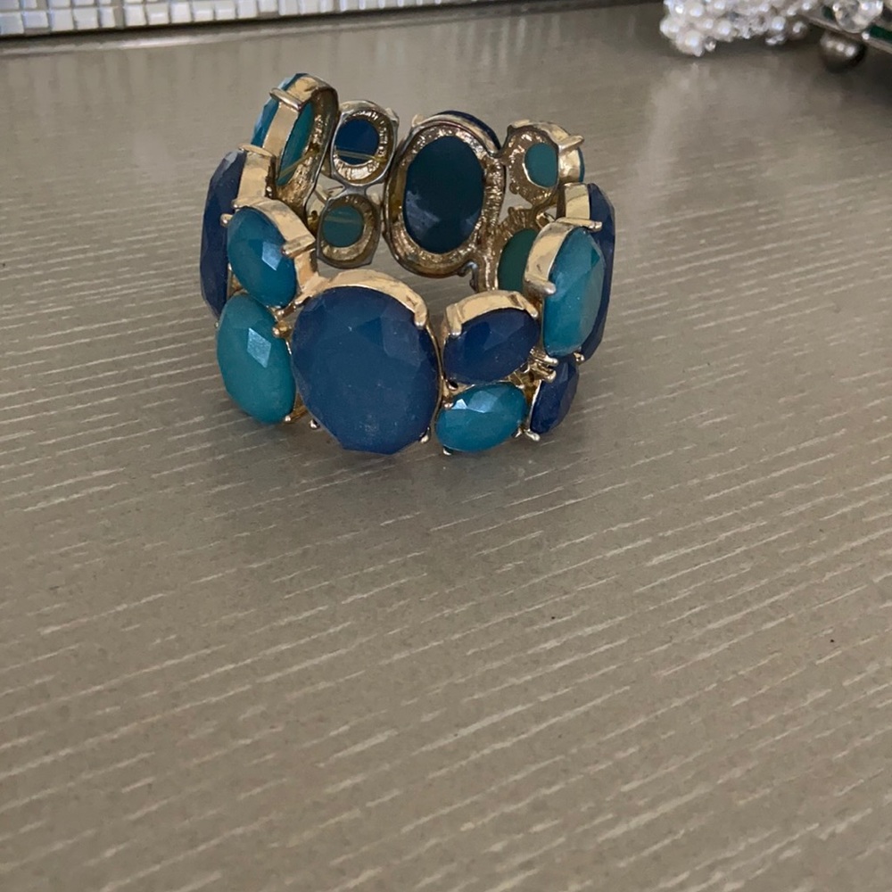Blue & turquoise gold chunky stones